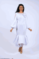 Diana Collection <br> (Spring/Summer 2026) <br> D8659 <br><br>Black  <br>   White <br> 8 10 12 14 16 18 20 22 24<br><br>Scuba<br>1 pc Dress