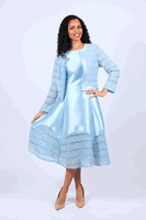 Diana Collection <br> (Spring/Summer 2026) <br> D8686 <br><br>Sky-Blue  <br>   Black  <br>   White <br> 8 10 12 14 16 18 20 22 24<br><br>Lace<br>2 pc Dress