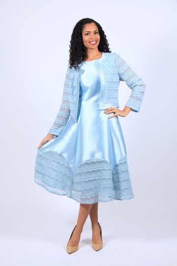 Diana Collection <br> (Spring/Summer 2026) <br> D8686 <br><br>Sky-Blue  <br>   Black  <br>   White <br> 8 10 12 14 16 18 20 22 24<br><br>Lace<br>2 pc Dress