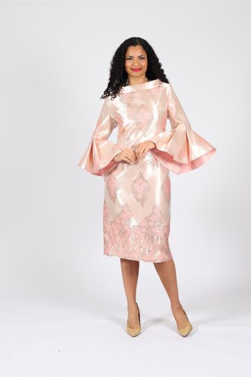 Diana Collection <br> (Spring/Summer 2026) <br> D8736 <br><br>Green  <br>   Pink  <br>   Royal  <br>   Sky-Blue <br> 8 10 12 14 16 18 20 22 24<br><br>Brocade<br>1 pc Dress