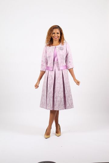 Diana Collection <br> (Fall/Holiday 2025) <br> D8759 <br><br>LAVENDER <br> 8 10 12 14 16 18 20 22 24<br><br>BROCADE<br>2 Piece Dress