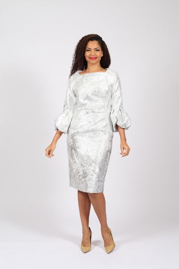 Diana Collection <br> (Spring/Summer 2026) <br> D8861 <br><br>Gold  <br>   Silver <br> 8 10 12 14 16 18 20 22 24<br><br>Brocade<br>1 pc Dress