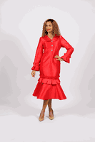 Diana Collection <br> (Spring/Summer 2026) <br> D8365 <br><br>Red <br> 8 10 12 14 16 18 20 22 24<br><br>Silk Twill<br>1 pc Dress