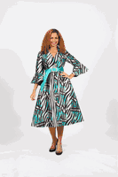 Diana Collection <br> (Spring/Summer 2026) <br> D9005 <br><br>Green <br> 8 10 12 14 16 18 20 22 24<br><br>Print<br>1 pc Dress