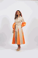 Diana Collection <br> (Spring/Summer 2026) <br> D9022 <br><br>Taupe/Orange <br> 8 10 12 14 16 18 20 22 24<br><br>Polyester<br>1 pc Dress