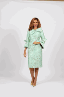 Diana Collection <br> (Spring/Summer 2026) <br> D9056 <br><br>Sage <br> 8 10 12 14 16 18 20 22 24<br><br>Brocade<br>1 pc Dress