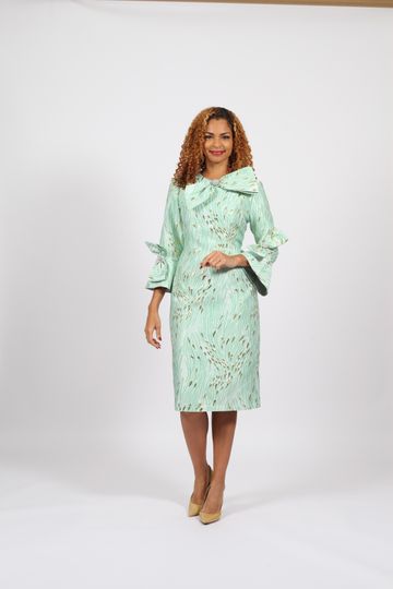 Diana Collection <br> (Spring/Summer 2026) <br> D9056 <br><br>Sage <br> 8 10 12 14 16 18 20 22 24<br><br>Brocade<br>1 pc Dress