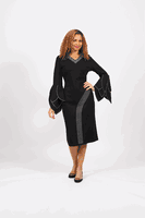 Diana Collection <br> (Spring/Summer 2026) <br> D9061 <br><br>Black <br> 8 10 12 14 16 18 20 22 24<br><br>Knit<br>1 pc Dress