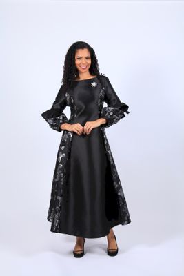 Diana Collection <br> (Spring/Summer 2026) <br> D8664 <br><br>Black/Silver  <br>   Purple <br> 8 10 12 14 16 18 20 22 24<br><br>Silk Twill<br>1 pc Dress