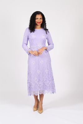 Diana Collection <br> (Spring/Summer 2026) <br> D8667 <br><br>Lilac  <br>   Pink <br> 8 10 12 14 16 18 20 22 24<br><br>Lace<br>1 pc Dress