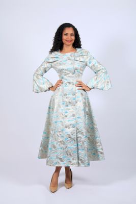 Diana Collection <br> (Spring/Summer 2026) <br> D8687 <br><br>Blue  <br>   Pink <br> 8 10 12 14 16 18 20 22 24<br><br>Brocade<br>1 pc Dress