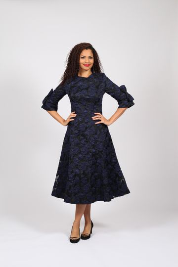 Diana Collection <br> (Spring/Summer 2026) <br> D8825-NA <br><br>Navy <br> 8 10 12 14 16 18 20 22 24<br><br>Organza<br>1 pc Dress