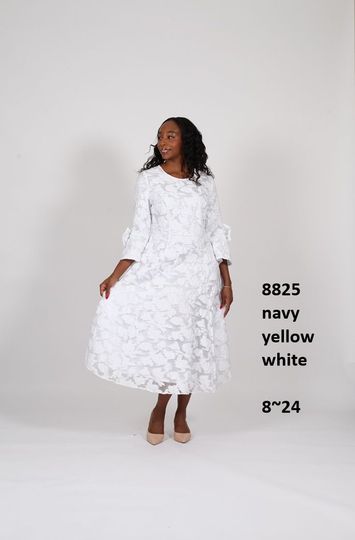 Diana Collection <br> (Spring/Summer 2026) <br> D8825-WH <br><br>White <br> 8 10 12 14 16 18 20 22 24<br><br>Organza<br>1 pc Dress