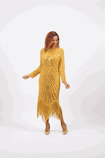 Diana Collection <br> (Spring/Summer 2026) <br> D9066 <br><br>Gold <br> 8 10 12 14 16 18 20 22 24<br><br>Sequins<br>1 pc Dress