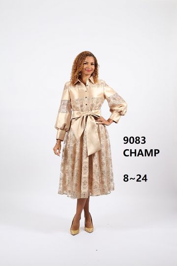 Diana Collection <br> (Spring/Summer 2026) <br> D9083-CH <br><br>Champagne <br> 8 10 12 14 16 18 20 22 24<br><br>Lace<br>1 pc Dress