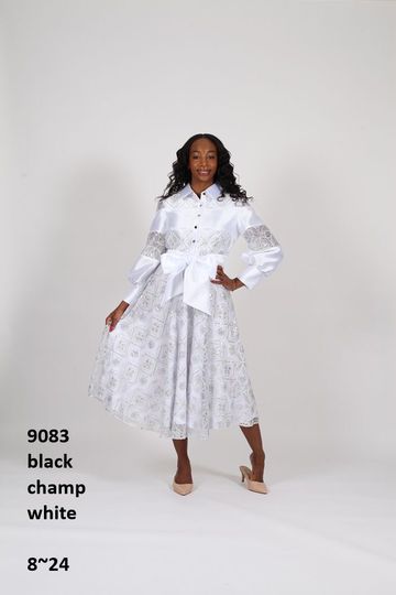 Diana Collection <br> (Spring/Summer 2026) <br> D9083-WH <br><br>White <br> 8 10 12 14 16 18 20 22 24<br><br>Lace<br>1 pc Dress