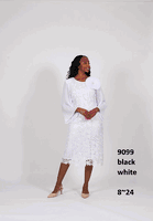 Diana Collection <br> (Spring/Summer 2026) <br> D9099 <br><br>Black  <br>   White <br> 8 10 12 14 16 18 20 22 24<br><br>Lace<br>1 pc Dress