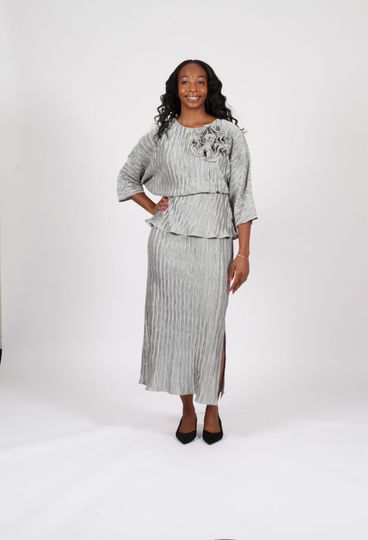 Diana Collection <br> (Spring/Summer 2026) <br> D9113 <br><br>Black  <br>   Grey <br> 8 10 12 14 16 18 20 22 24<br><br>Shimmer<br>1 pc Dress