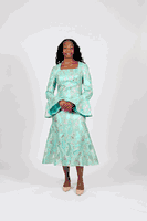 Diana Collection <br> (Spring/Summer 2026) <br> D9117 <br><br>Green <br> 8 10 12 14 16 18 20 22 24<br><br>Organza<br>1 pc Dress