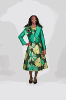 Diana Collection <br> (Spring/Summer 2026) <br> D9122 <br><br>Green <br> 8 10 12 14 16 18 20 22 24<br><br>Print<br>2 pc Dress