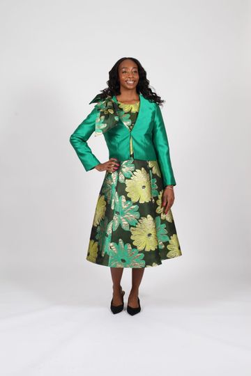 Diana Collection <br> (Spring/Summer 2026) <br> D9122 <br><br>Green <br> 8 10 12 14 16 18 20 22 24<br><br>Print<br>2 pc Dress