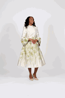 Diana Collection <br> (Spring/Summer 2026) <br> D9123 <br><br>Champagne/Green <br> 8 10 12 14 16 18 20 22 24<br><br>Brocade<br>1 pc Dress