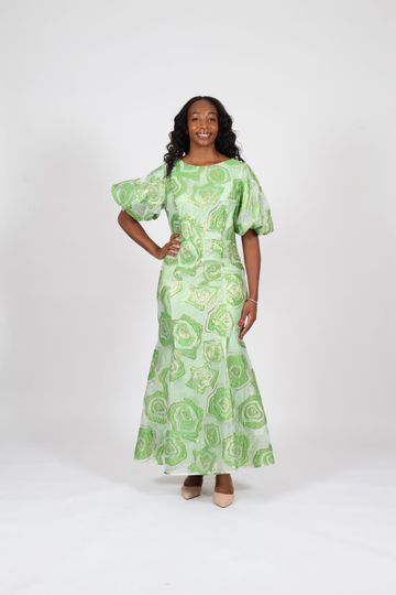 Diana Collection <br> (Spring/Summer 2026) <br> D9128 <br><br>Green <br> 8 10 12 14 16 18 20 22 24<br><br>Organza<br>1 pc Dress