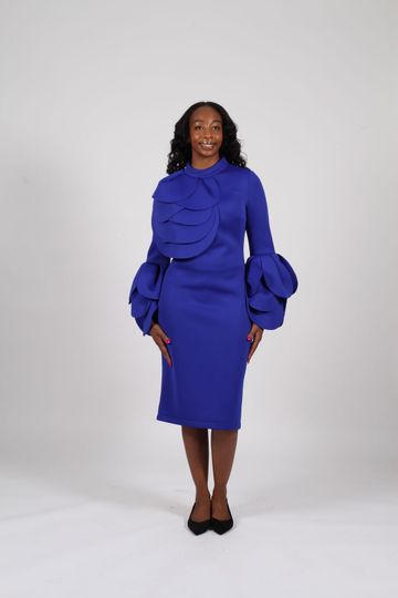 Diana Collection <br> (Spring/Summer 2026) <br> D9131 <br><br>Black  <br>   Royal  <br>   White <br> 8 10 12 14 16 18 20 22 24<br><br>Scuba<br>1 pc Dress