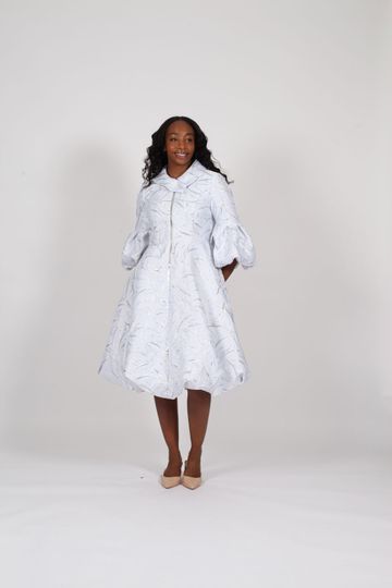 Diana Collection <br> (Spring/Summer 2026) <br> D9138 <br><br>Silver <br> 8 10 12 14 16 18 20 22 24<br><br>Brocade<br>1 pc Dress