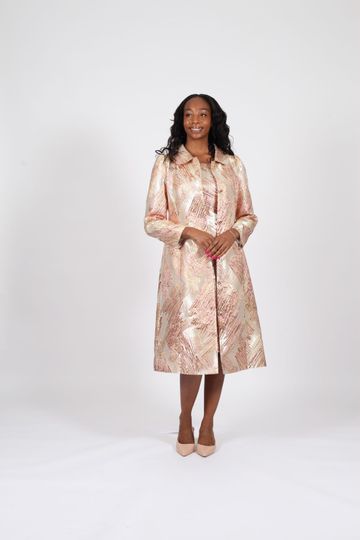 Diana Collection <br> (Spring/Summer 2026) <br> D9139 <br><br>Pink <br> 8 10 12 14 16 18 20 22 24<br><br>Brocade<br>2 pc Dress