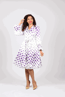 Diana Collection <br> (Spring/Summer 2026) <br> D8222 <br><br>White/Purple <br> 8 10 12 14 16 18 20 22 24<br><br>Silk Twill<br>1 pc Dress