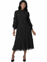 Divine Apparel Holiday <br> (Holiday 2026) <br> DC2091 <br> <br> Black <br> M L XL 1x 2x 3x<br><br>1 Piece Pleated Midi Dress <br>