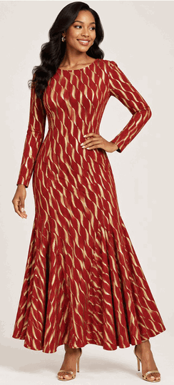 Divine Apparel Holiday <br> (Holiday 2026) <br> DN101291 <br> <br> Red <br> S M L XL 1x 2x 3x<br><br>1 Piece Maxi Dress <br>