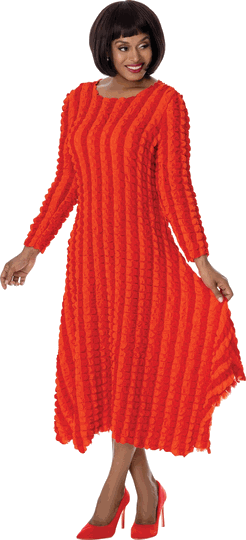 Divine Casuals <br> (Fall 2026) <br> DC2121 <br> <br> Orange/Multi <br> S M L XL 1x 2x 3x<br><br>1 Piece Dress