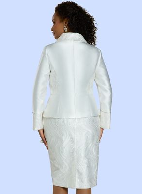 Donna Vinci Couture <br> (Fall 2025) <br> DV12232 <br> <br> WHITE <br> 10 12 14 16 18 20 22<br> <br> 2pc. Jacket & Skirt Set <br> Embroidered Novelty Fabric Designed With Virtual Silk Fabric, And Pearl Buttons Donna Vinci Couture <br> (Fall 2025) <br> DV12232 <br> <br> WHITE <br> 10 12 14 16 18 20 22<br> <br> 2pc. Jacket & Skirt Set <br> Embroidered Novelty Fabric Designed With Virtual Silk Fabric, And Pearl Buttons