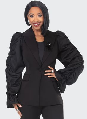 Donna Vinci Couture <br> (Fall 2025) <br> DV12242 <br> <br> BLACK <br> 8 10 12 14 16 18 20<br> <br> 3pc. Jacket, Top & Pant Set <br> High Quality Crepe Fabric With Stretch, Sleeves Designed With Matt Satin Fabric & Stretch Camisole Donna Vinci Couture <br> (Fall 2025) <br> DV12242 <br> <br> BLACK <br> 8 10 12 14 16 18 20<br> <br> 3pc. Jacket, Top & Pant Set <br> High Quality Crepe Fabric With Stretch, Sleeves Designed With Matt Satin Fabric & Stretch Camisole