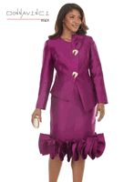 Donna Vinci Couture <br> (Fall/Holiday 2026) <br> DV12292-MA <br> <br> MAGENTA <br> 8 10 12 14 16 18 20<br> <br> 2pc. Jacket & Skirt Set <br> Virtual Silk Look Fabric & Beautiful Gold Trims