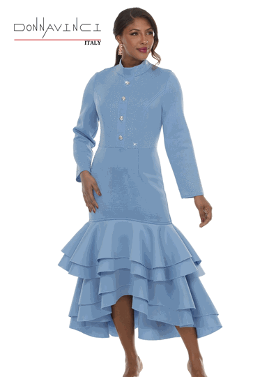Donna Vinci Couture <br> (Fall/Holiday 2026) <br> DV12301-DU <br> <br> DUSK-BLUE <br> 8 10 12 14 16 18 20 22<br> <br> Dress <br> Poly/Spandex Fabric Trimmed With Rhinestones