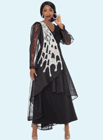 Donna Vinci Couture <br> (Sale) <br> DV5867 <br> <br> BLACK/WHITE <br> 12 14 16 18 20<br> <br> 2pc.Dress/Jacket <br> Mesh hi-low Duster With Elaborate Beaded Design and Stretch Dress Mesh Skirt Fully Lined Donna Vinci Couture <br> (Sale) <br> DV5867 <br> <br> BLACK/WHITE <br> 12 14 16 18 20<br> <br> 2pc.Dress/Jacket <br> Mesh hi-low Duster With Elaborate Beaded Design and Stretch Dress Mesh Skirt Fully Lined