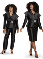 Donna Vinci Couture <br> (Spring 2025) <br> DV12170-BL <br> <br> BLACK <br> 8 10 12 14 16 18 20<br> <br> 3pc. Jacket, Skirt & Pant Set <br> Virtual Silk Look Fabrics Trimmed With Large Rhinestone Buckle Donna Vinci Couture <br> (Spring 2025) <br> DV12170-BL <br> <br> BLACK <br> 8 10 12 14 16 18 20<br> <br> 3pc. Jacket, Skirt & Pant Set <br> Virtual Silk Look Fabrics Trimmed With Large Rhinestone Buckle