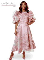 Donna Vinci Couture <br> (Spring/Summer 2026) <br> DV12266-PI <br> <br> PINK <br> 4 6 8 10 12 14 16 18 20<br> <br> Dress <br> Exclusive Novelty Fabric in 3D