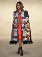 Donna Vinci <br> (Sale) <br> DV12118 <br> <br> MULTI/ORANGE <br> 16 18 22<br> <br> 2pc. Dress & Cape Set <br> Virtual Silk Print Fabric Trimmed With Black Feathers & Rhinestone Buckle. Dress in Virtual Silk Fabric. Donna Vinci <br> (Sale) <br> DV12118 <br> <br> MULTI/ORANGE <br> 16 18 22<br> <br> 2pc. Dress & Cape Set <br> Virtual Silk Print Fabric Trimmed With Black Feathers & Rhinestone Buckle. Dress in Virtual Silk Fabric.