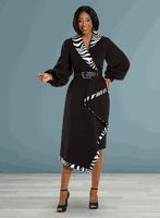 Donna Vinci <br> (Sale) <br> DV12124 <br> <br> BLACK <br> 18 20<br> <br> Dress <br> Exclusive Peach Skin Fabric Trimmed With Sequins Animal Print Pattern. Belt Included. Donna Vinci <br> (Sale) <br> DV12124 <br> <br> BLACK <br> 18 20<br> <br> Dress <br> Exclusive Peach Skin Fabric Trimmed With Sequins Animal Print Pattern. Belt Included.