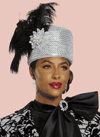 Donna Vinci Hats <br> (Fall 2025) <br> HAT<br>DV-H12214 <br> <br> Silver/Black