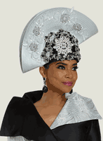 Donna Vinci Hats <br> (Fall 2025) <br> HAT<br>DV-H12220 <br> <br> Black/Silver