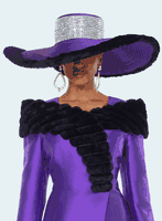 Donna Vinci Hats <br> (Fall 2025) <br> HAT<br>DV-H12222-Pu <br> <br> Purple/Black