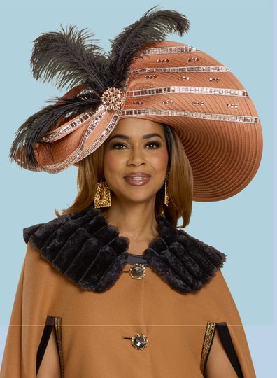Donna Vinci Hats <br> (Fall 2025) <br> HAT<br>DV-H12223 <br> <br> Mustard/Black