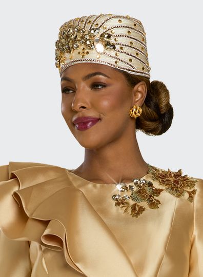 Donna Vinci Hats <br> (Fall 2025) <br> HAT<br>DV-H12229 <br> <br> Gold