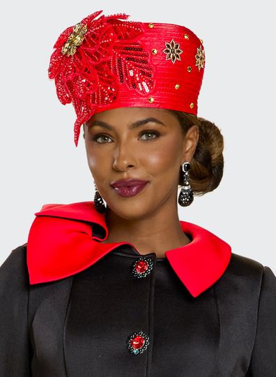 Donna Vinci Hats <br> (Fall 2025) <br> HAT<br>DV-H12233 <br> <br> Red