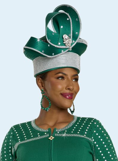 Donna Vinci Hats <br> (Fall 2025) <br> HAT<br>DV-H13452 <br> <br> Emerald-Green